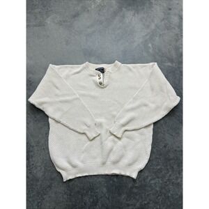 Vintage Cream Sweater  button Size Large Men Sku342